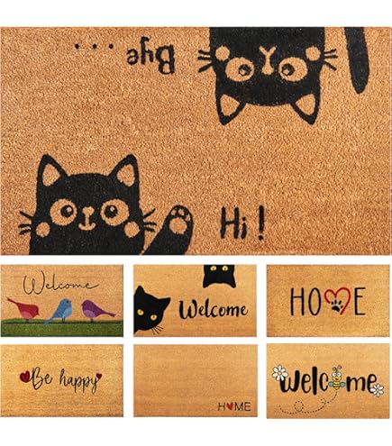 Amazon.com: Likjad Cat Door Mat, Black, 17x30 inch, Coir